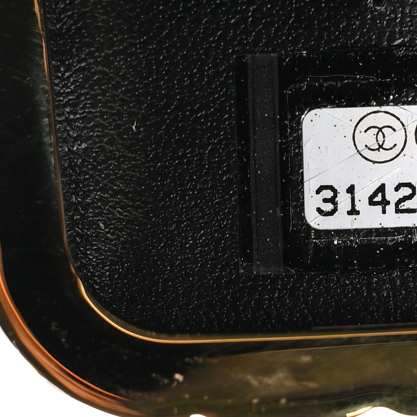 Glazed Goatskin Quilted Small Box With Chain Black