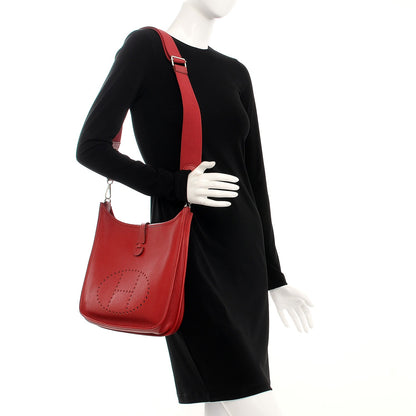 Hermes Taurillon Clemence Evelyne III PM Rouge Garance 2 of 8