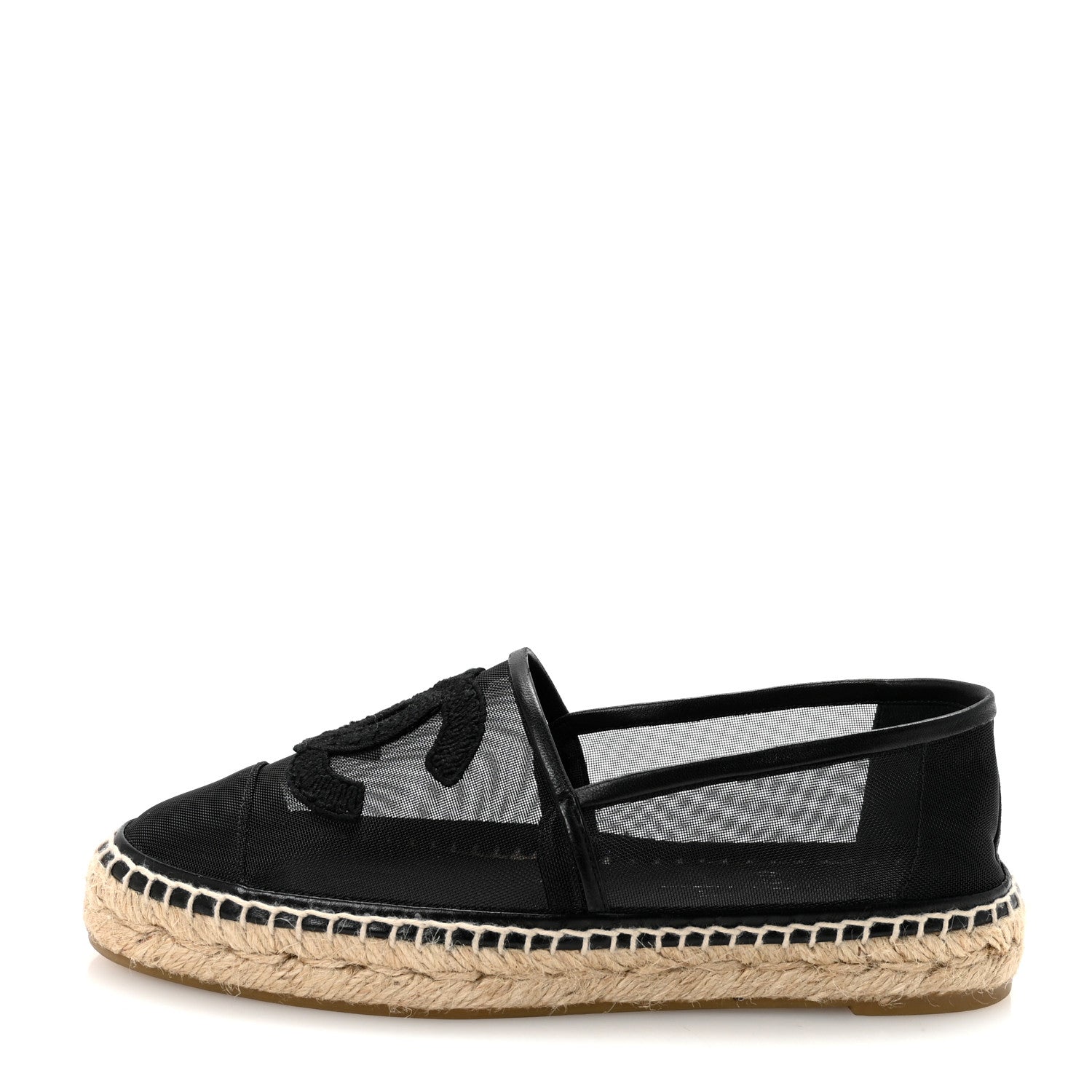 Chanel Mesh Grosgrain CC Espadrilles 36 Black 1 of 8