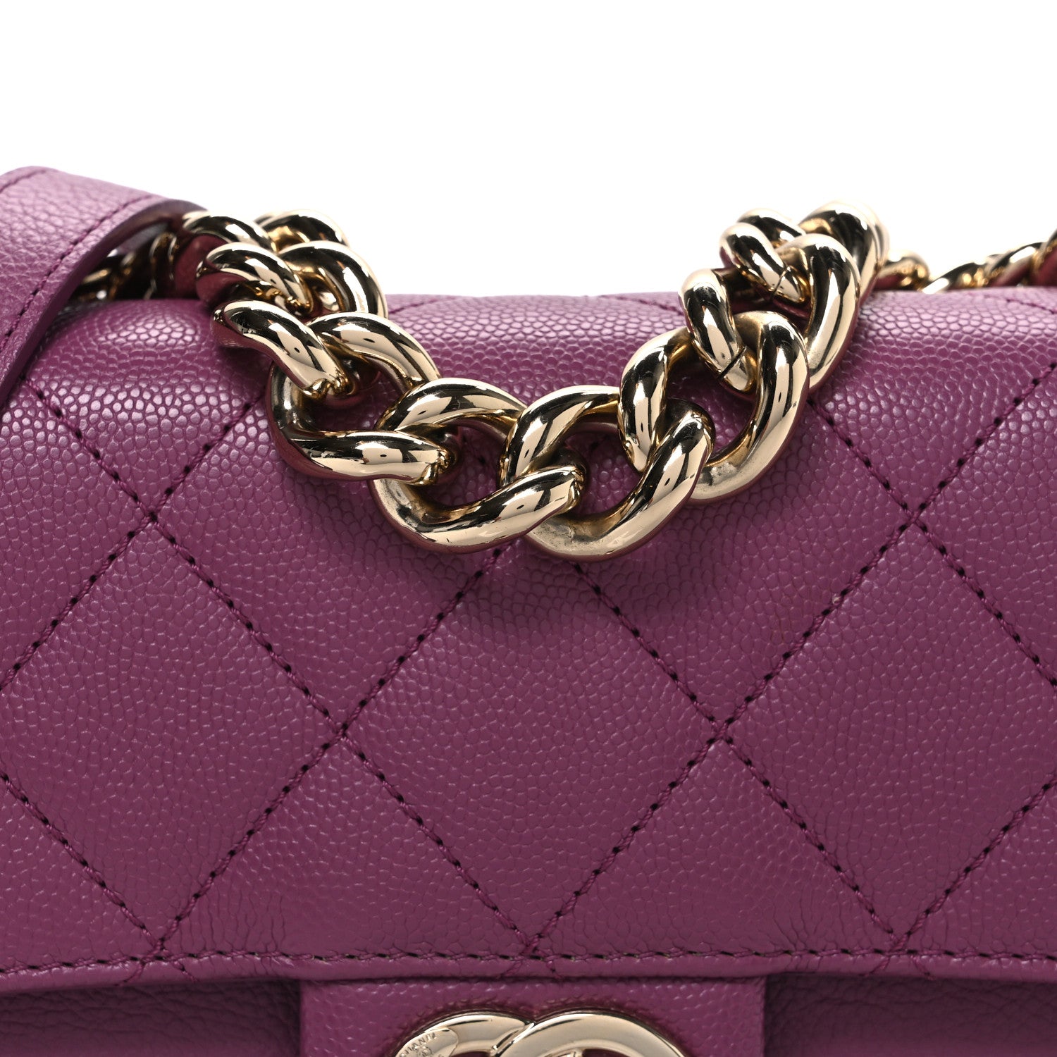 Chanel Caviar Quilted Mini Studded Flap  Purple 8 of 10