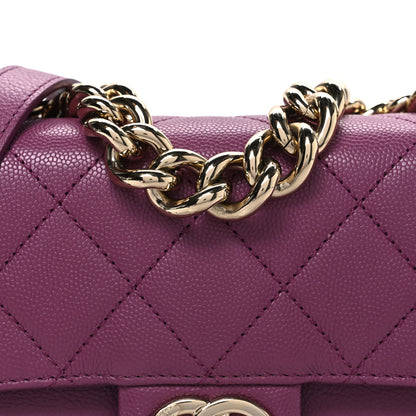 Chanel Caviar Quilted Mini Studded Flap  Purple 8 of 10