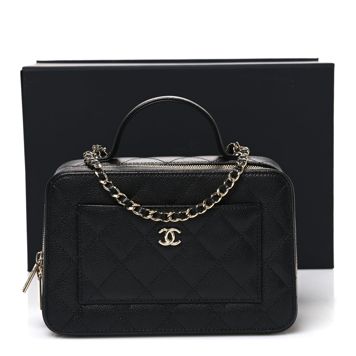 Chanel Caviar Quilted Top Handle Vanity With Chain Black 11 of 11
