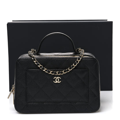 Chanel Caviar Quilted Top Handle Vanity With Chain Black 11 of 11