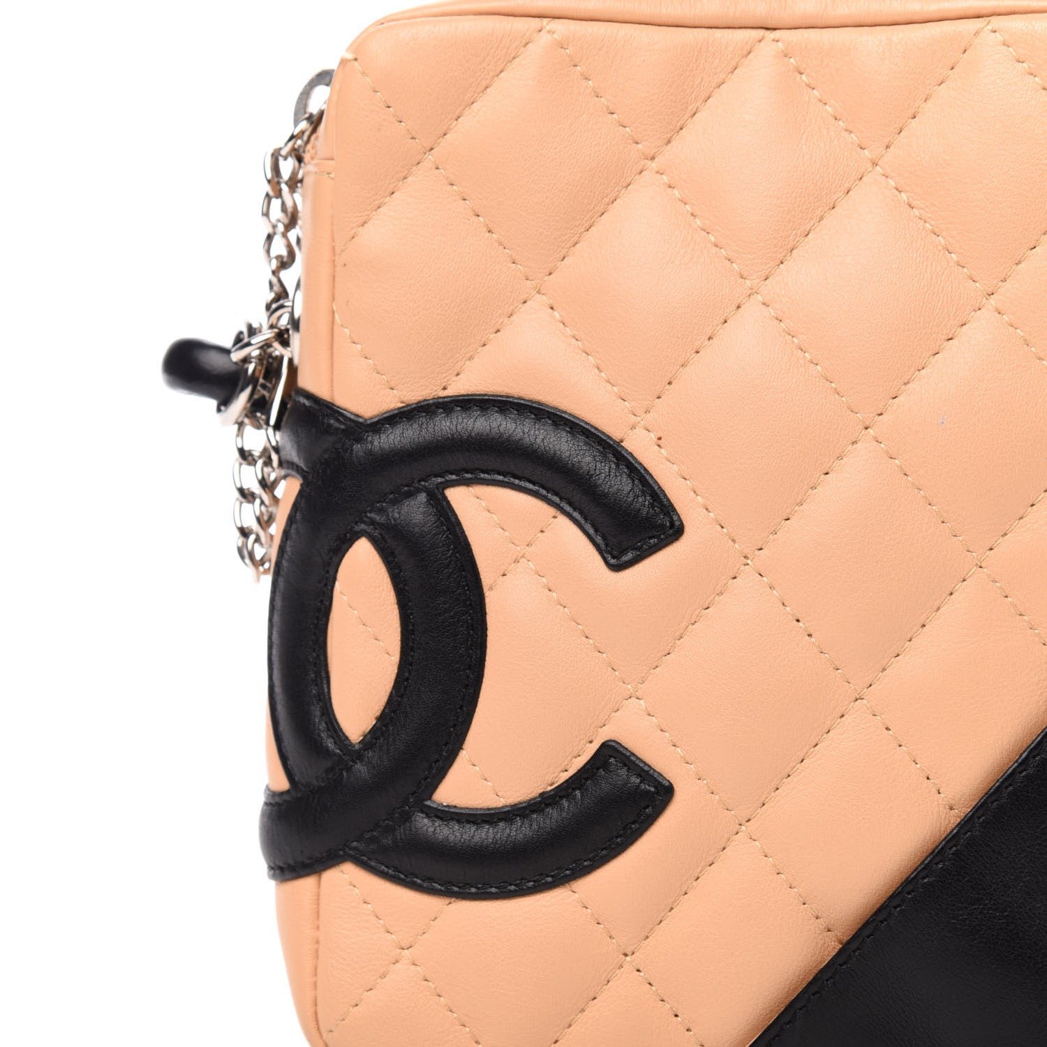 Chanel Calfskin Quilted Small Cambon Messenger Beige Black 10 of 10
