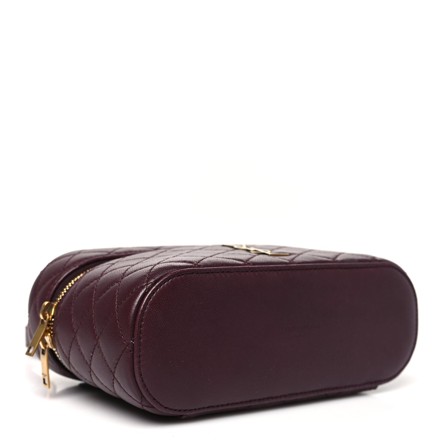Lambskin Quilted Mini Gaby Vanity Case Rouge Cabernet