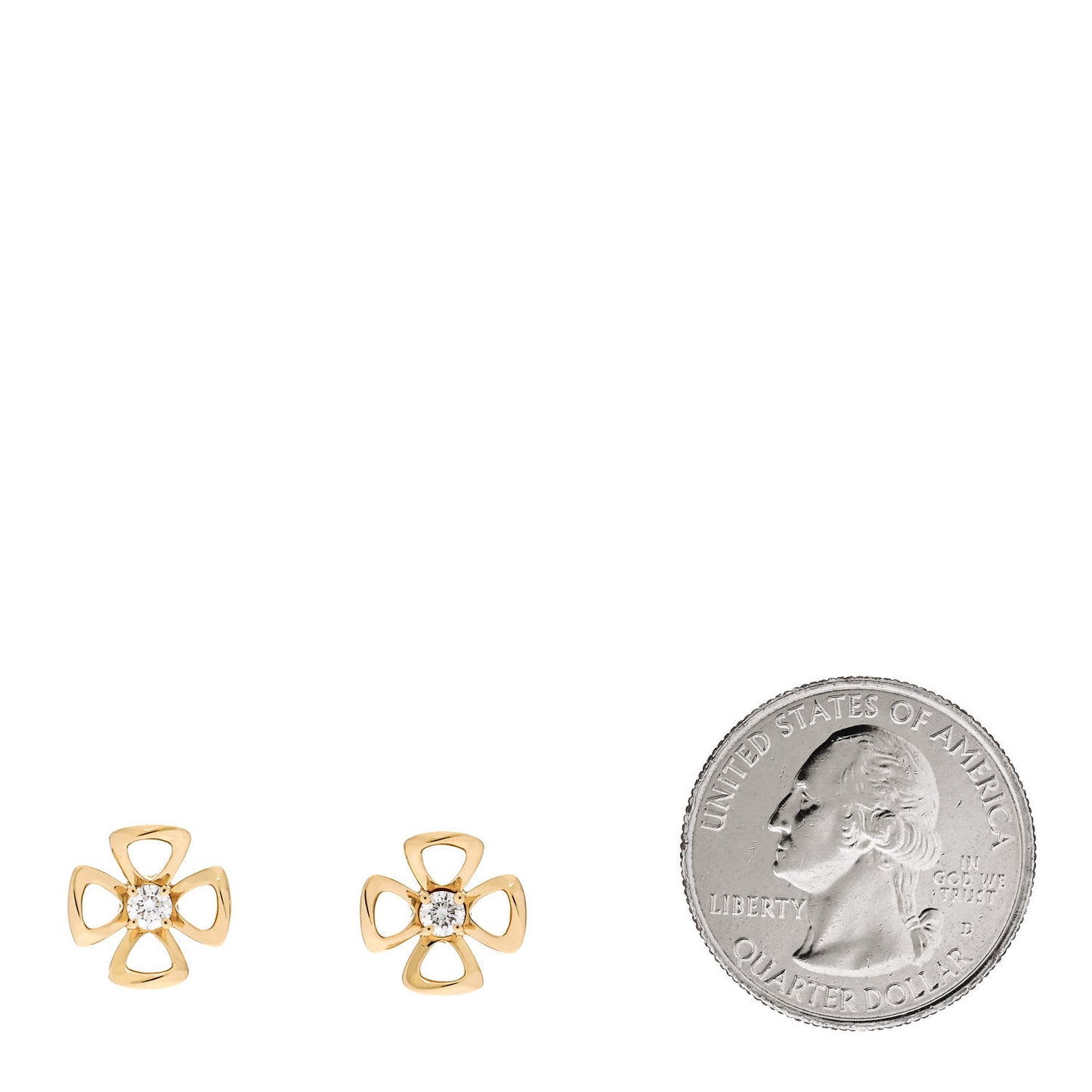 18K Yellow Gold Diamond Fiorever Earrings