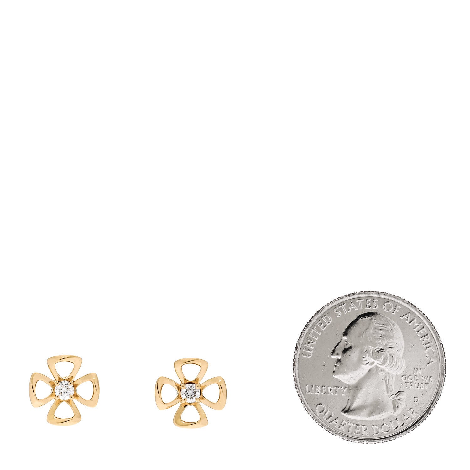 Bulgari 18K Yellow Gold Diamond Fiorever Earrings 2 of 5