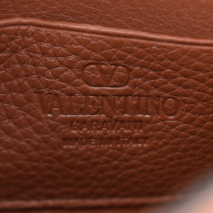 Valentino Garavani Grained Calfskin Rockstud Flap Messenger Saddle Brown 6 of 9