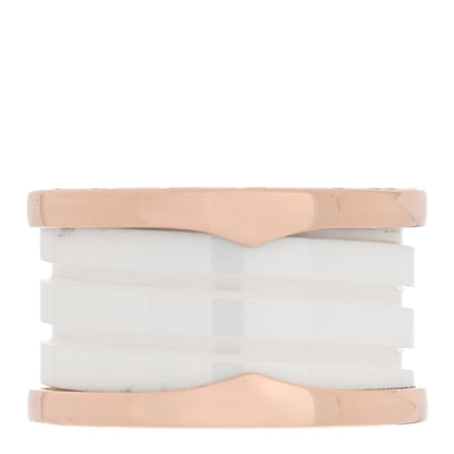 Bulgari 18K Rose Gold White Ceramic B.Zero1 Four-Band Ring 47 4 3 of 5