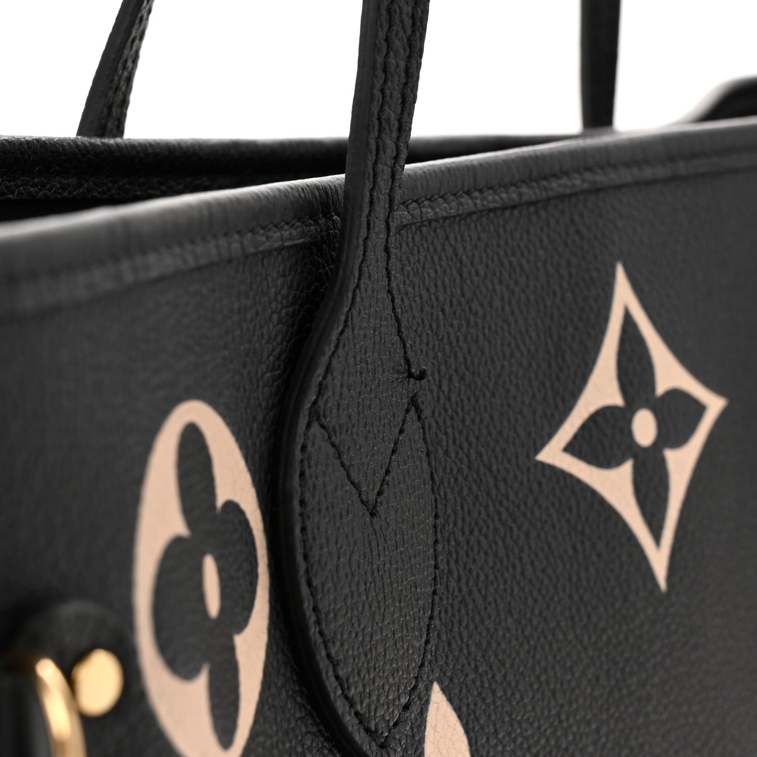 Louis Vuitton Empreinte Monogram Giant Neverfull MM Black Beige 10 of 11