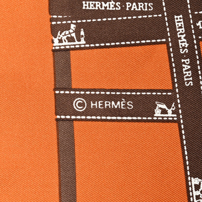 Hermes Silk Bolduc Pocket Square Scarf 3 of 4