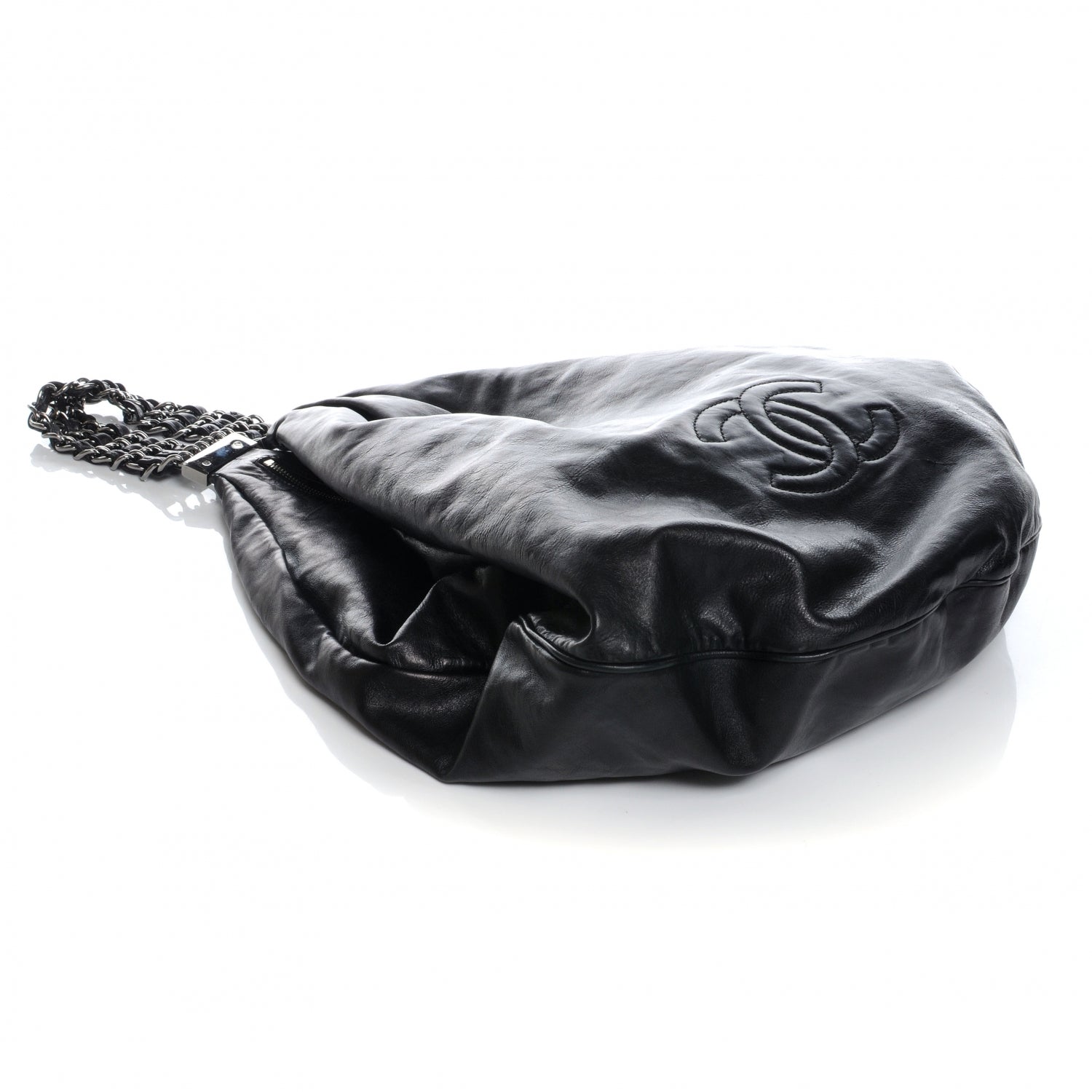 Chanel Lambskin Large Rock and Chain Hobo Black 4 of 8
