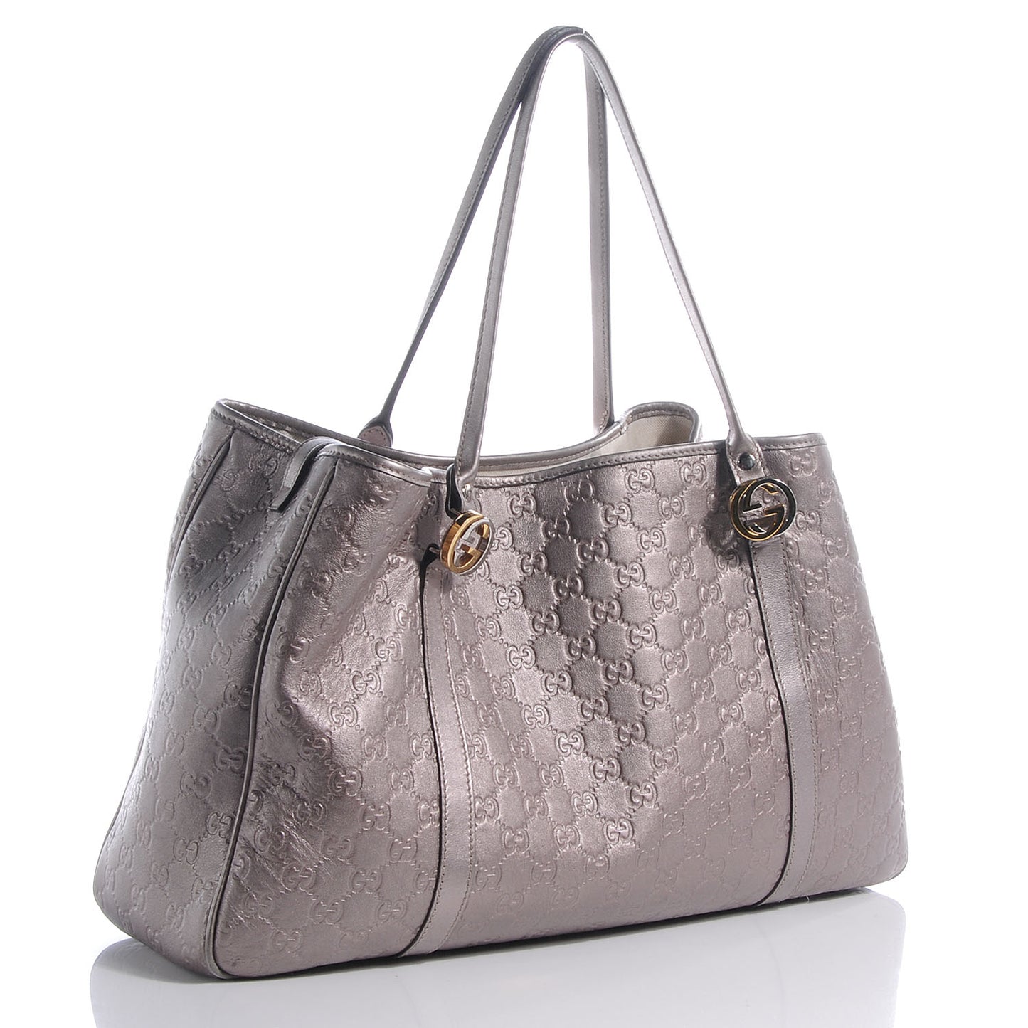 Metallic Guccissima Large GG Twins Tote Mauve