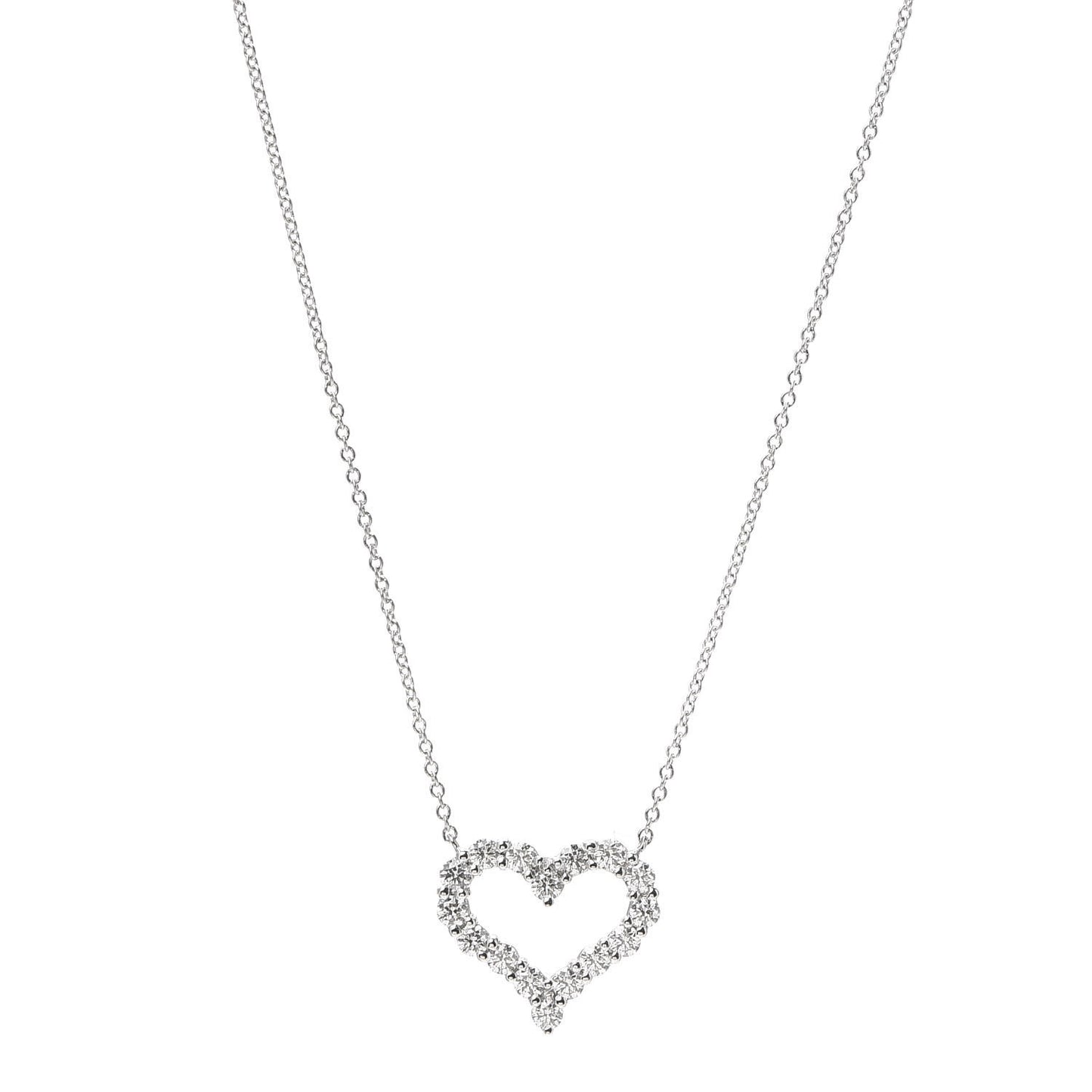 Platinum Diamond Small Heart Pendant Necklace