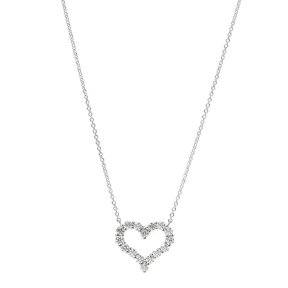 Tiffany Platinum Diamond Small Heart Pendant Necklace 1 of 7
