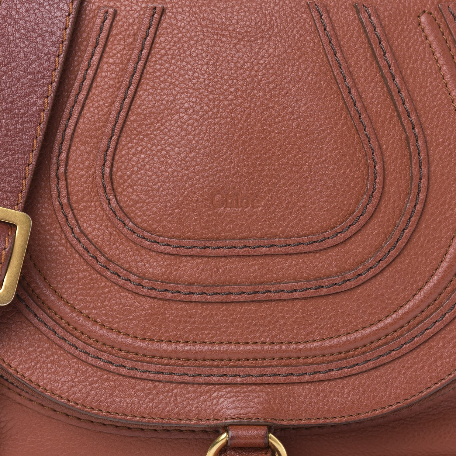 Chloe Calfskin Medium Marcie Round Zip Crossbody Bag Maple Leaf 17 of 17