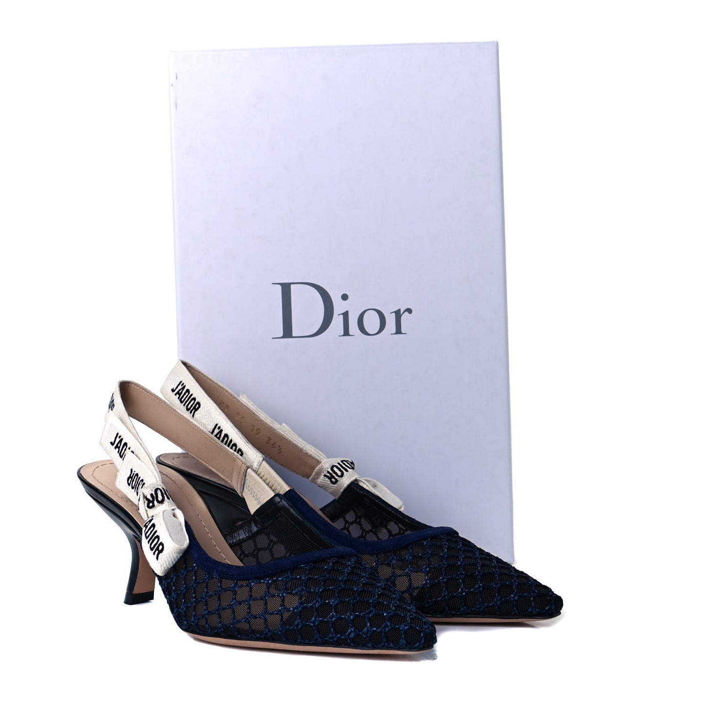 Resille Lambskin Ribbon J'Adior Slingback 65mm Pumps 37.5 Indigo Blue