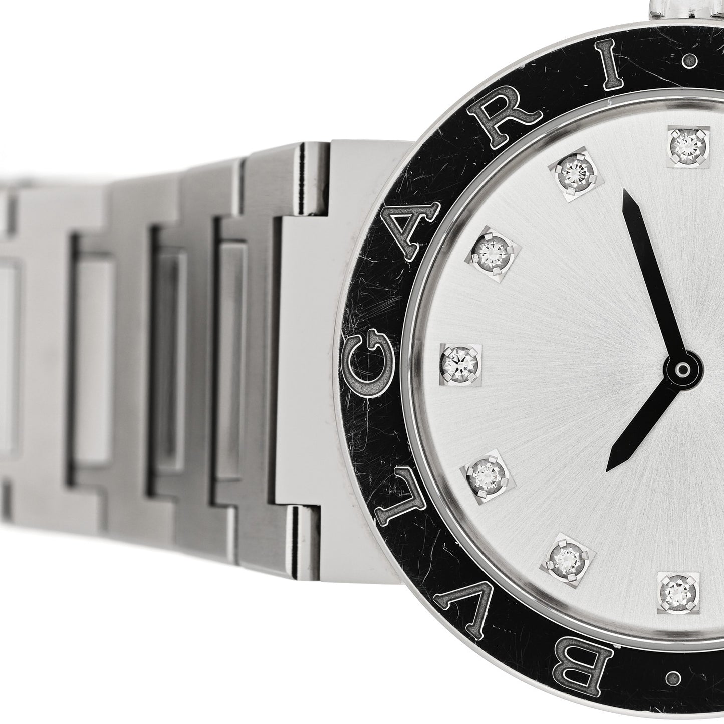 Stainless Steel Diamond 33mm Quartz Watch Silver