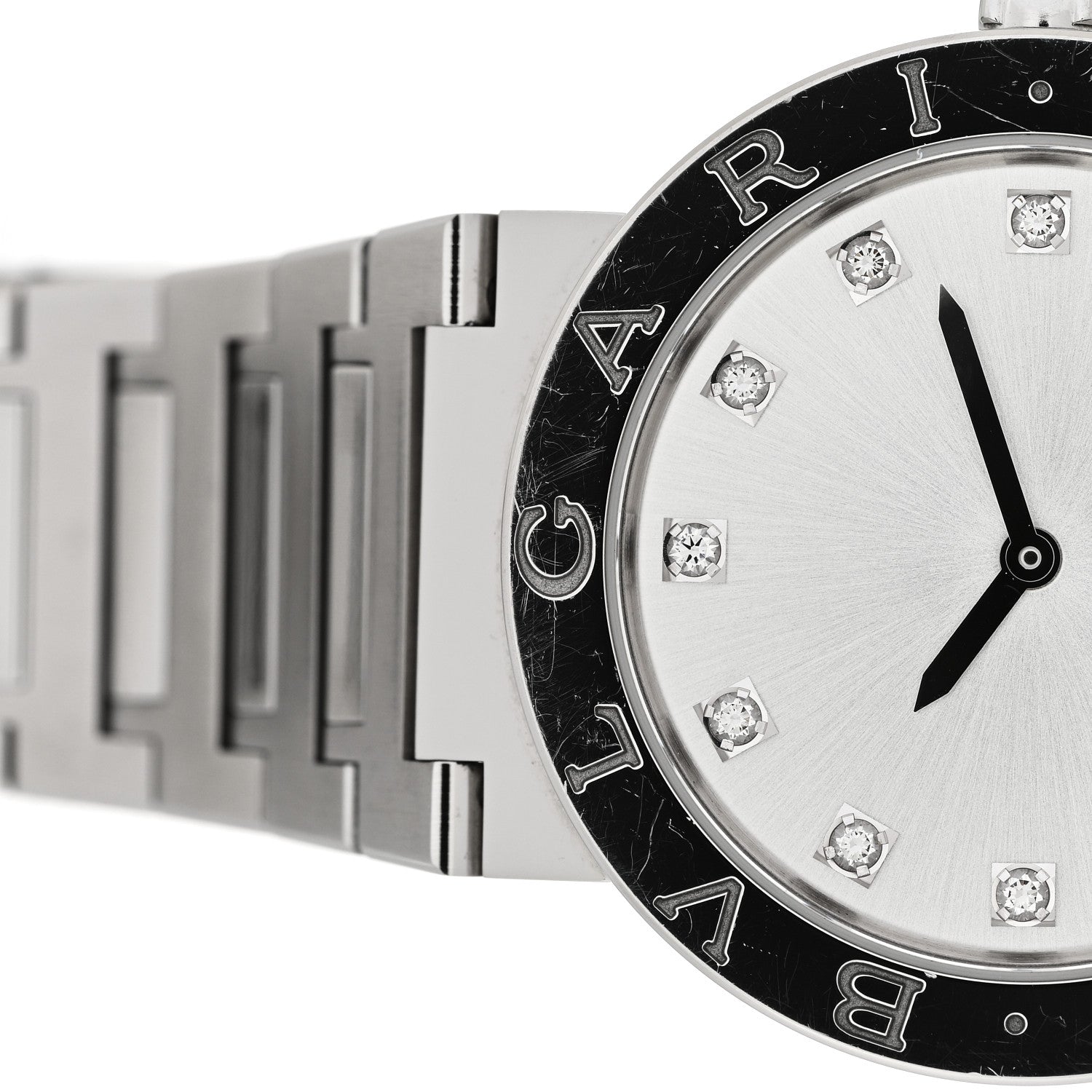 Bulgari Stainless Steel Diamond 33mm Quartz Watch Silver 6 of 7