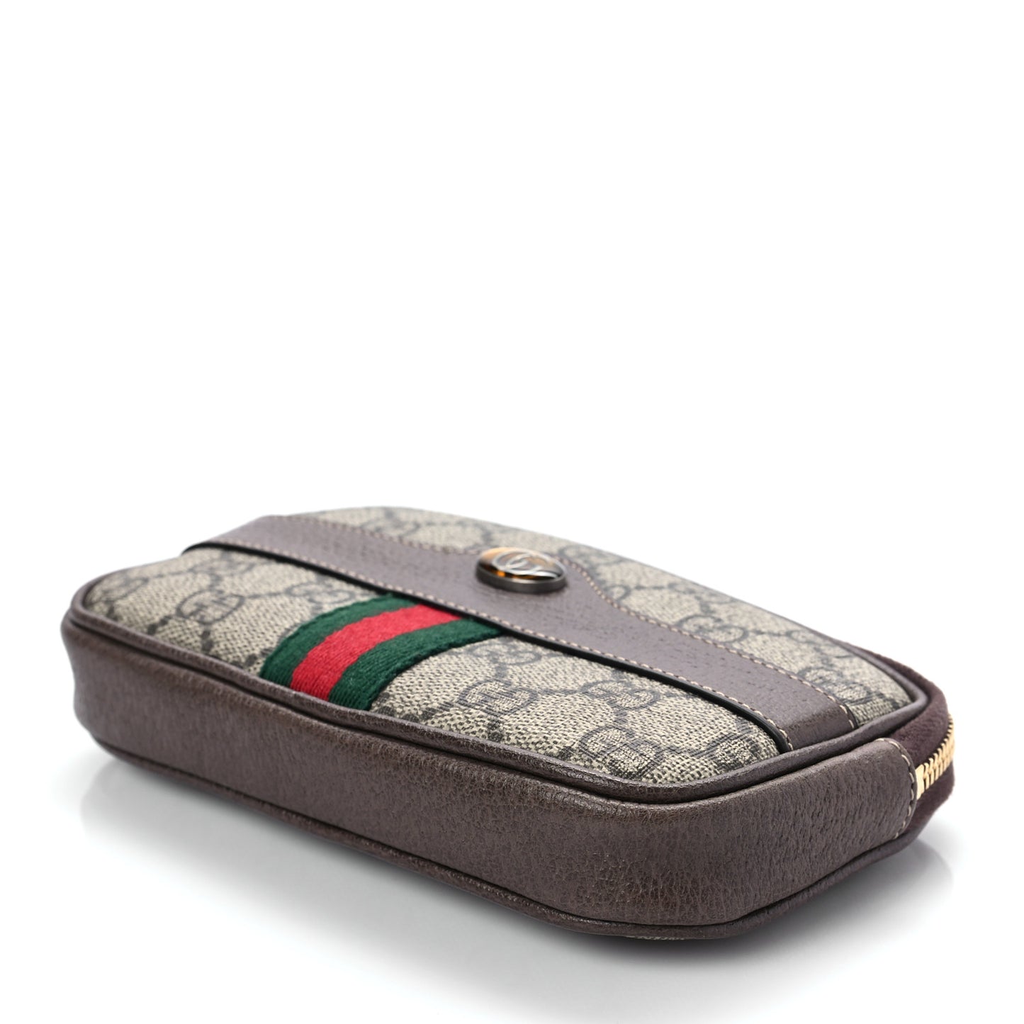 GG Supreme Monogram Ophidia Belted iPhone Case 75 30 Dark Brown