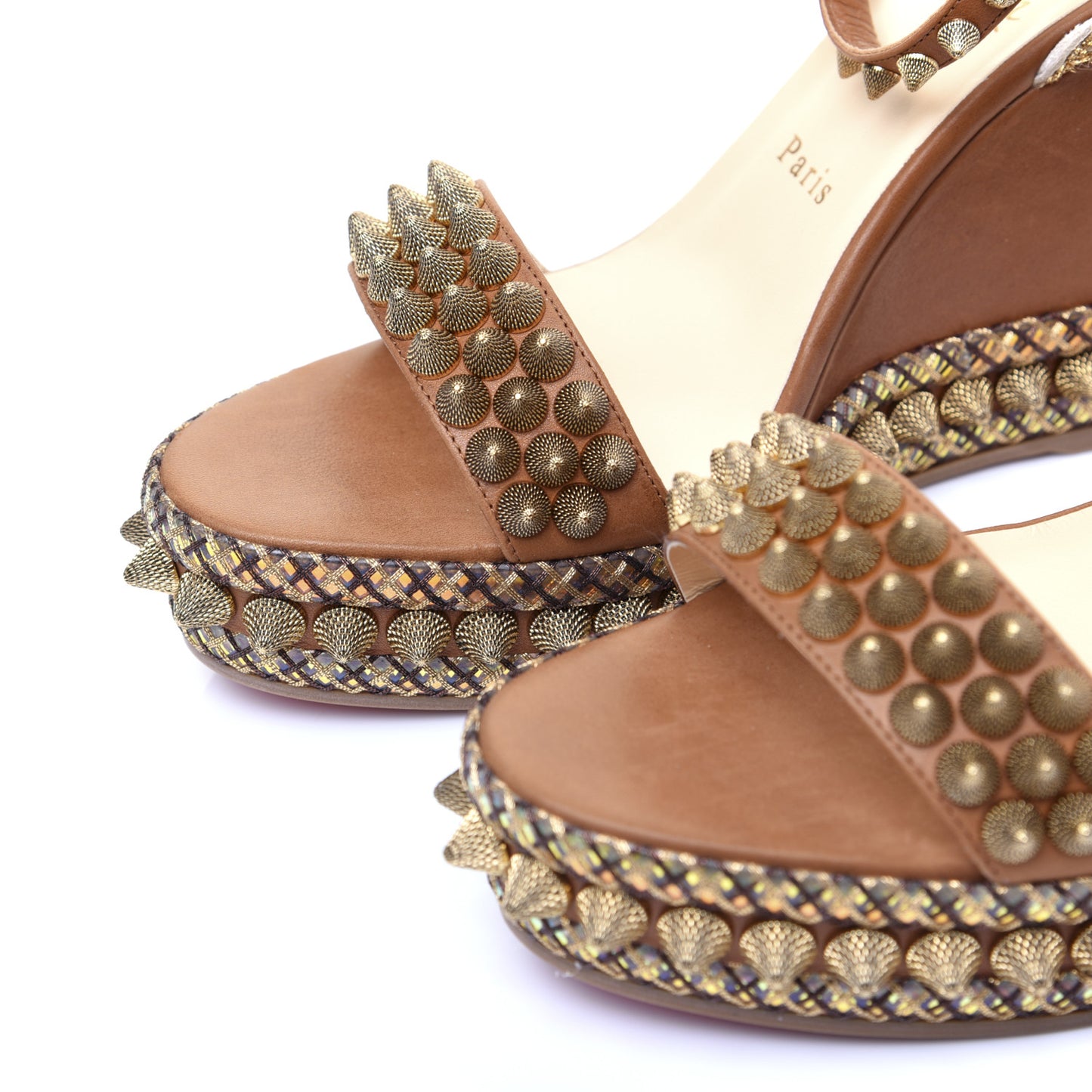 Calfskin Cordorella 110 Wedge Sandals 40 Version Cuoio