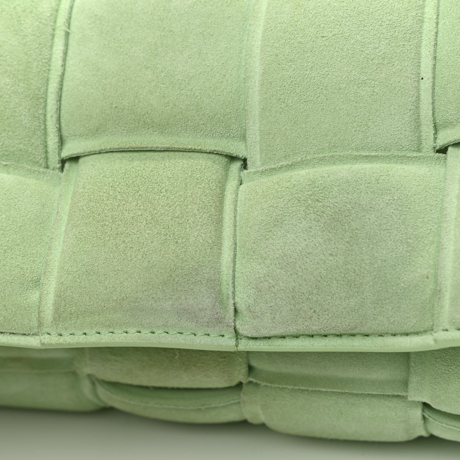 Bottega Veneta Suede Maxi Intrecciato Padded Chain Cassette Crossbody Bag Wasabi 10 of 12