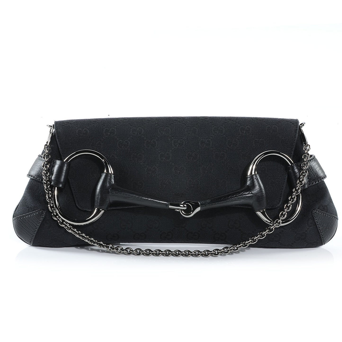 Monogram Horsebit Clutch Black