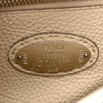 Fendi Cuoio Romano Selleria Bi-Color Medium Peekaboo Iconic Satchel Asfalto Latte 7 of 14