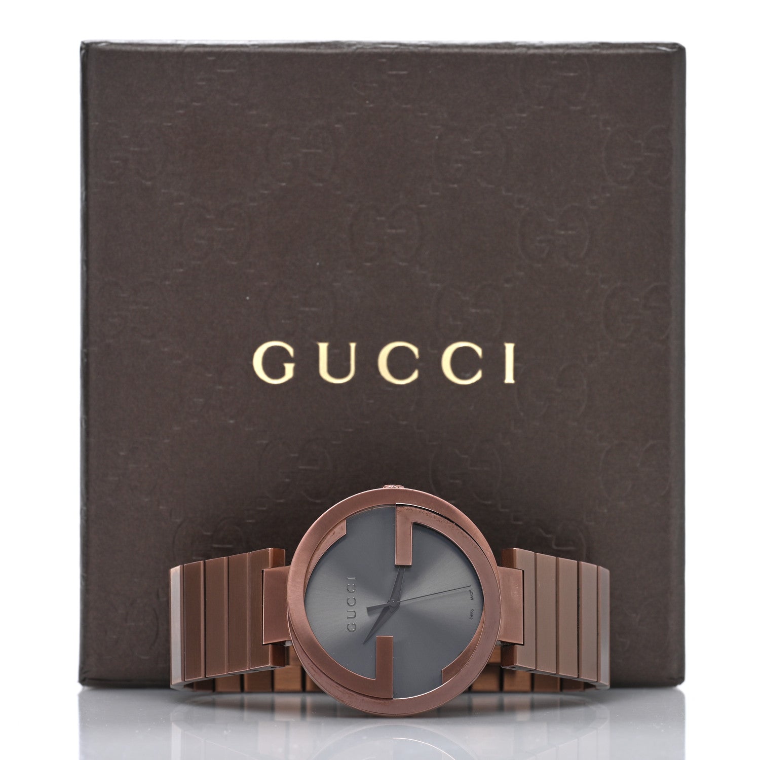 Gucci Stainless Steel 42mm Interlocking Quartz Watch Grey 5 of 5