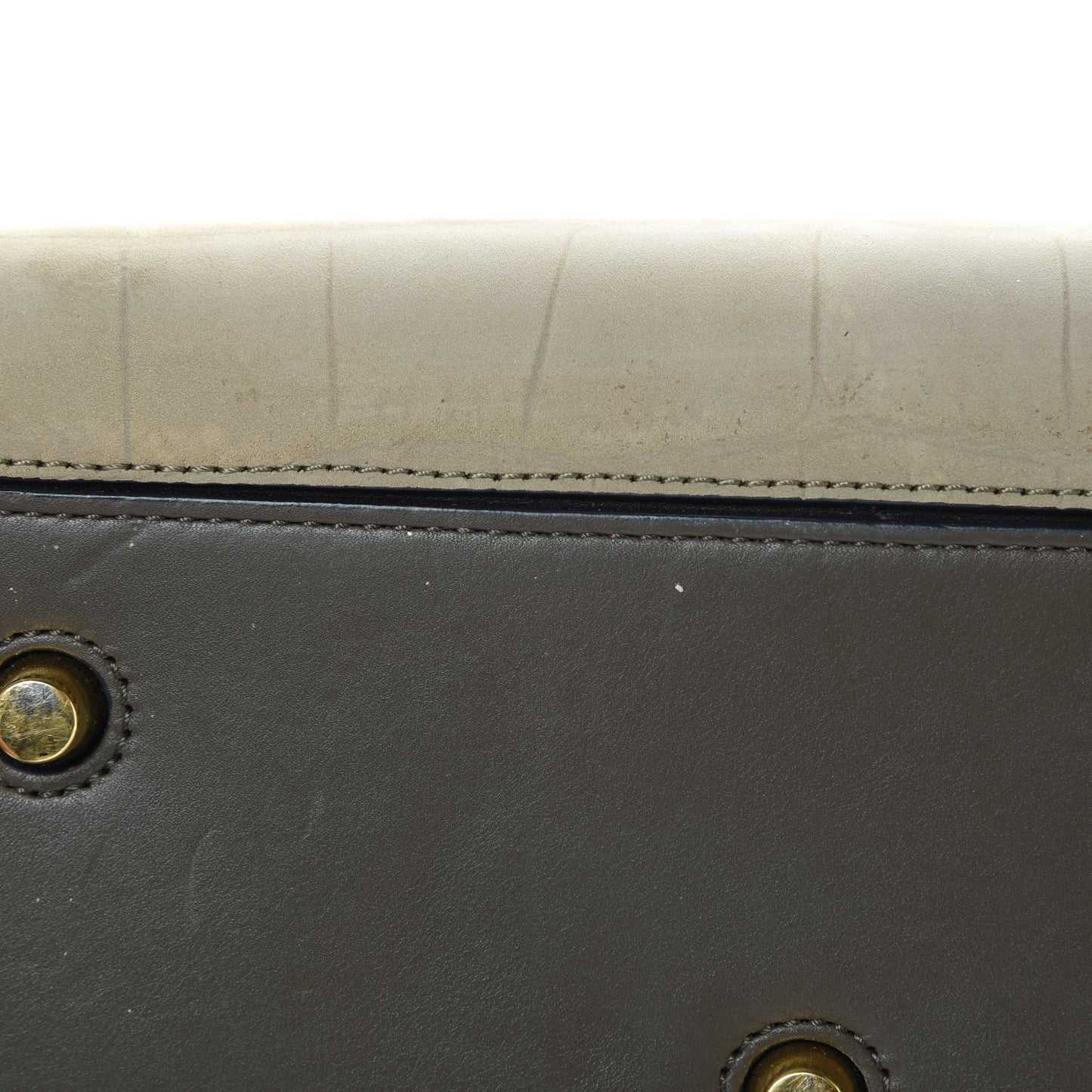 Crocodile Embossed Nubuck Calfskin Small Tie Knot Tote Grey