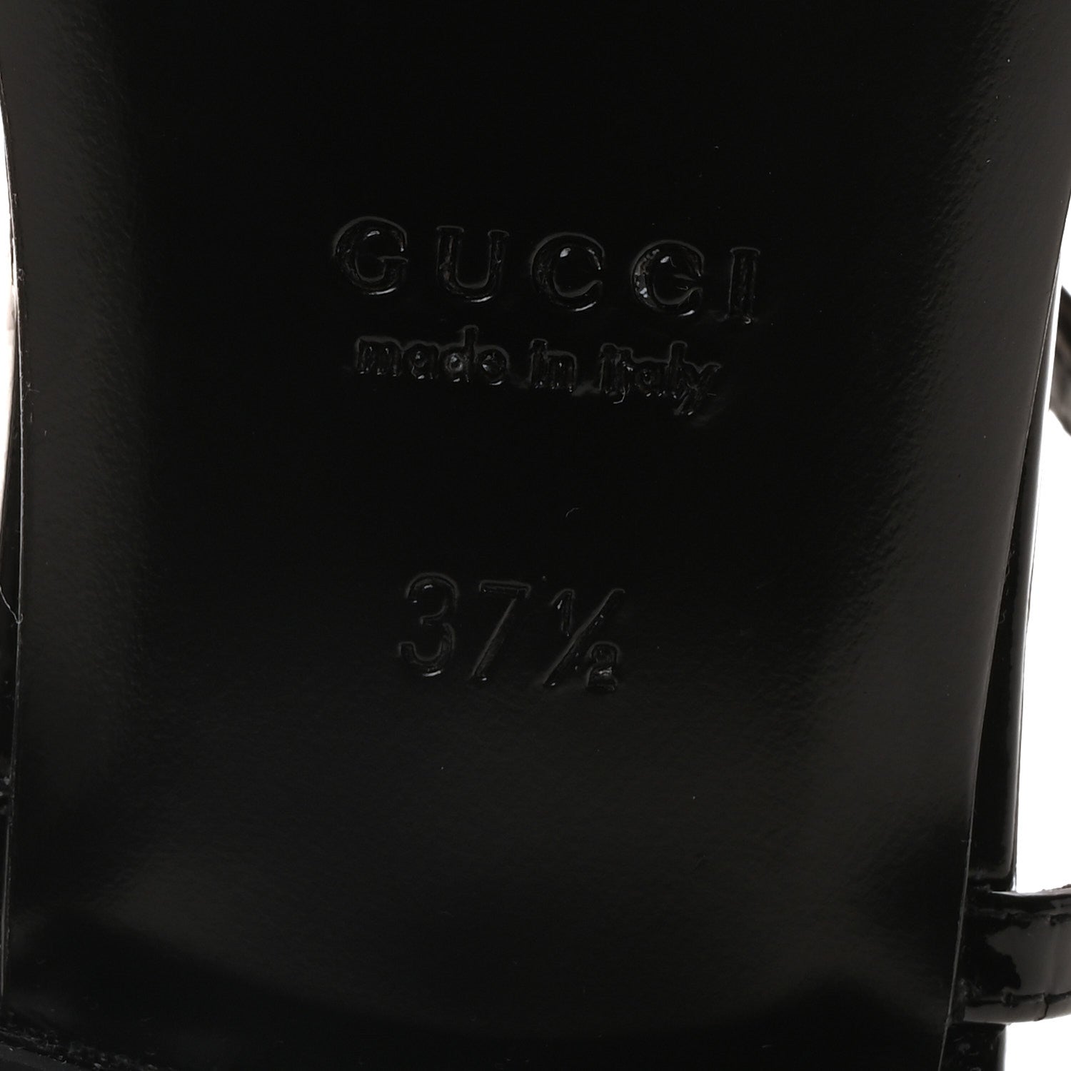 Gucci Patent Signoria Thong Sandals 37.5 Black 7 of 9