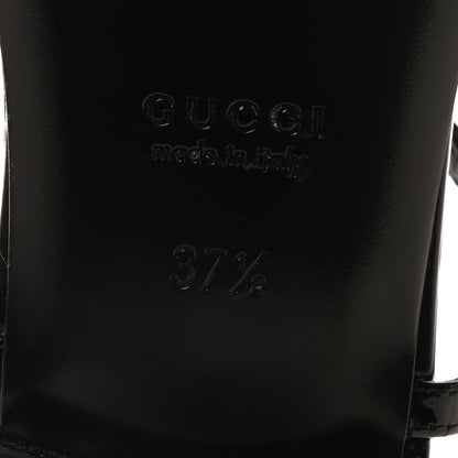 Gucci Patent Signoria Thong Sandals 37.5 Black 7 of 9