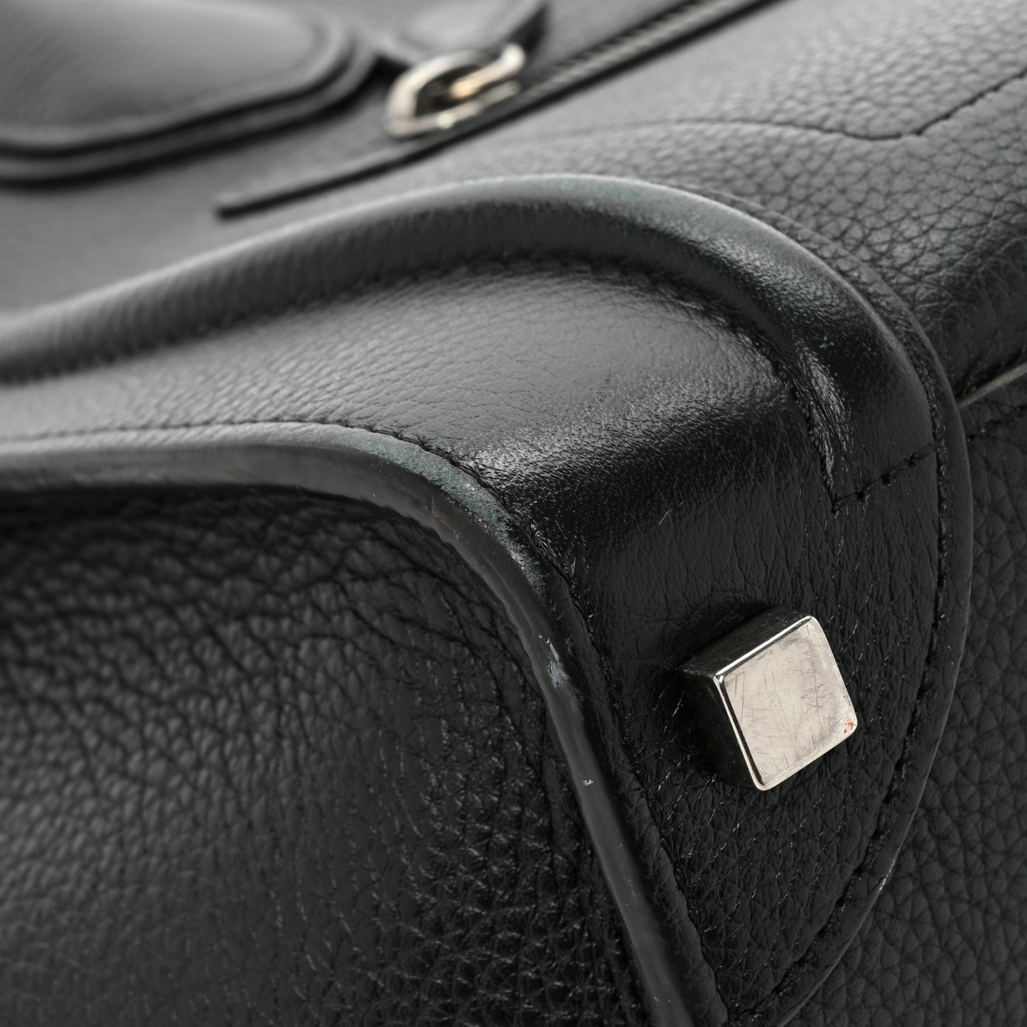 Drummed Calfskin Micro Luggage Black