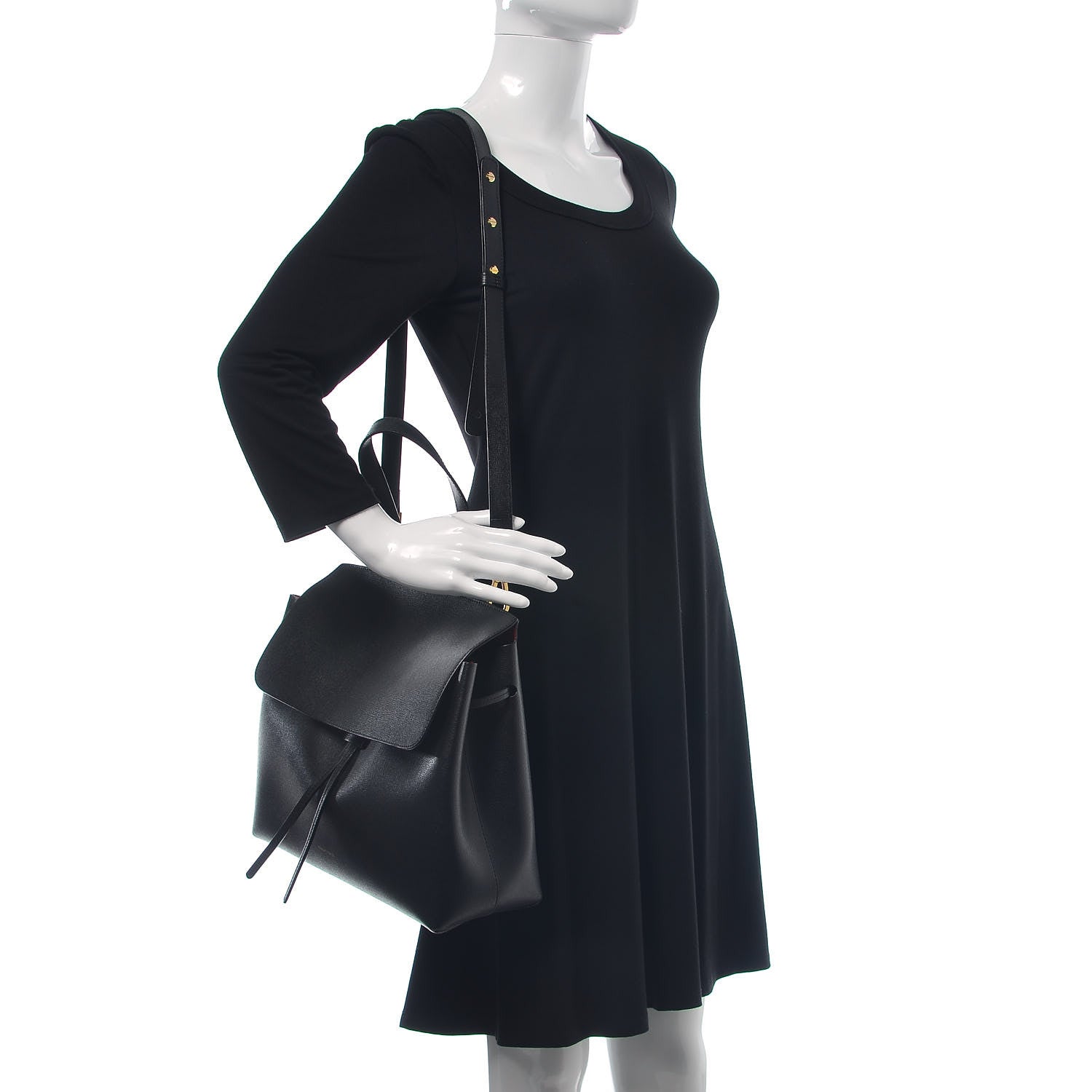 Mansur Gavriel Saffiano Lady Bag Black Flamma 2 of 7