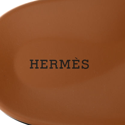 Hermes Calfskin Mens Chypre Sandals 41 Naturel Safari Black 7 of 10