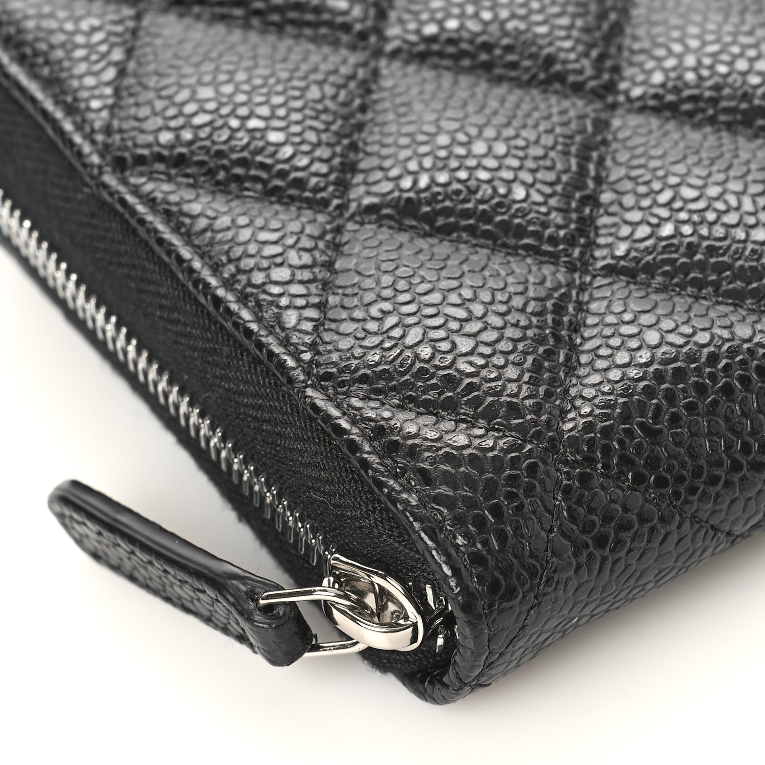 Chanel Caviar Quilted Large Gusset Zip Around Wallet Black 8 of 10
