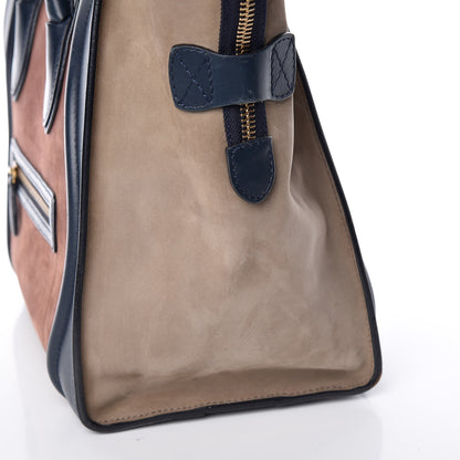 Celine Nubuck Smooth Calfskin Mini Tri-Color Luggage Marron 27 of 30