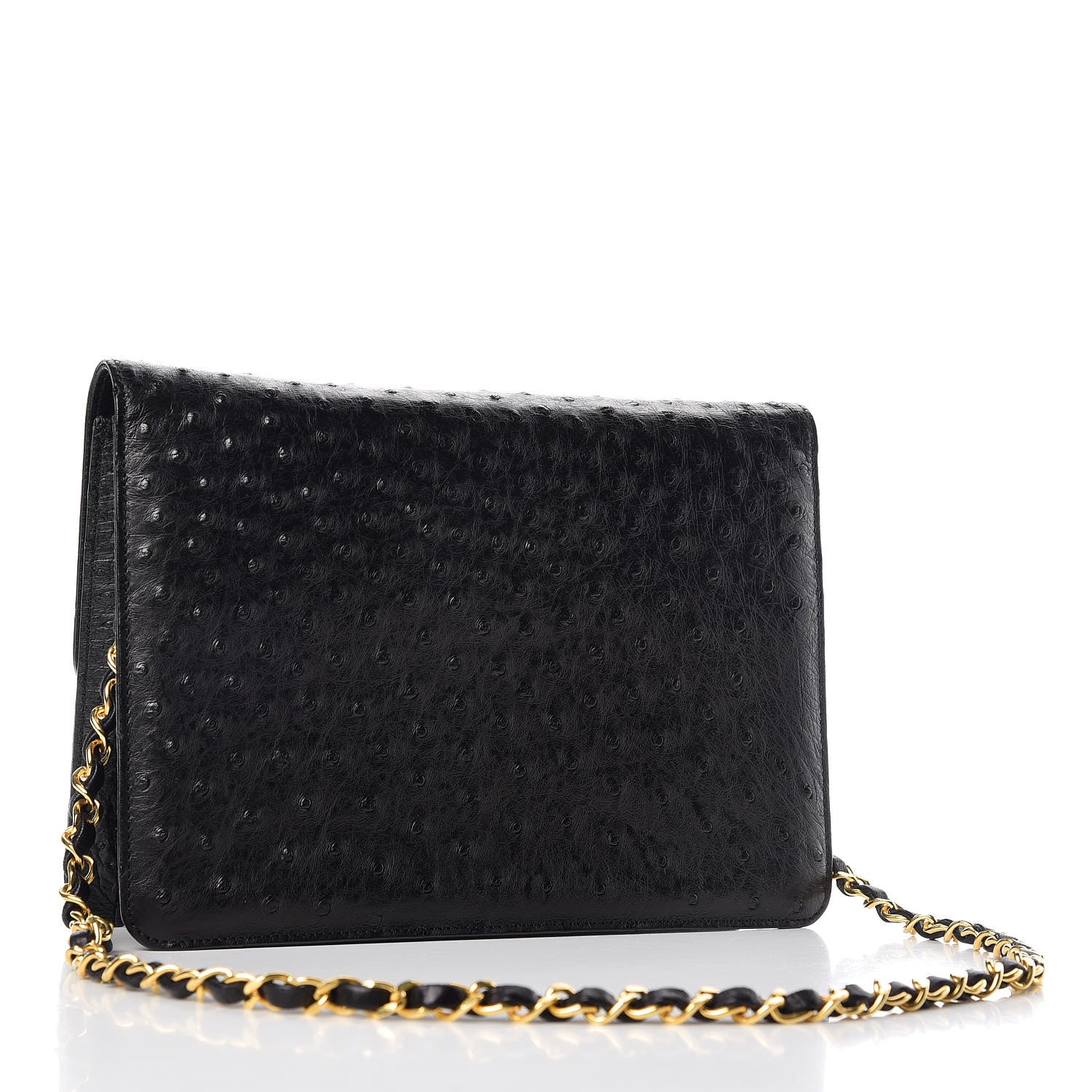 Chanel Ostrich Medium Single Flap Black 3 of 15