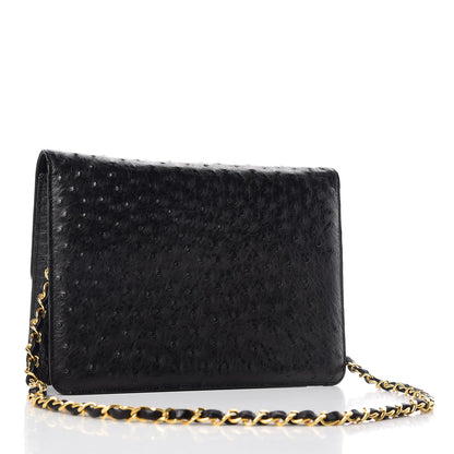 Chanel Ostrich Medium Single Flap Black 3 of 15