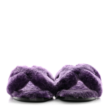 Hermes Woolskin Oran Sandals 36.5 Violet Fonce 2 of 9