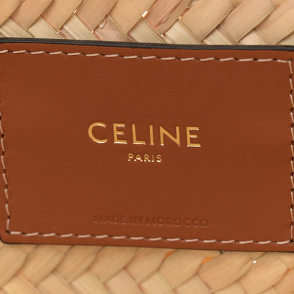 Celine Raffia Calfskin Triomphe Teen Panier Tan 6 of 13