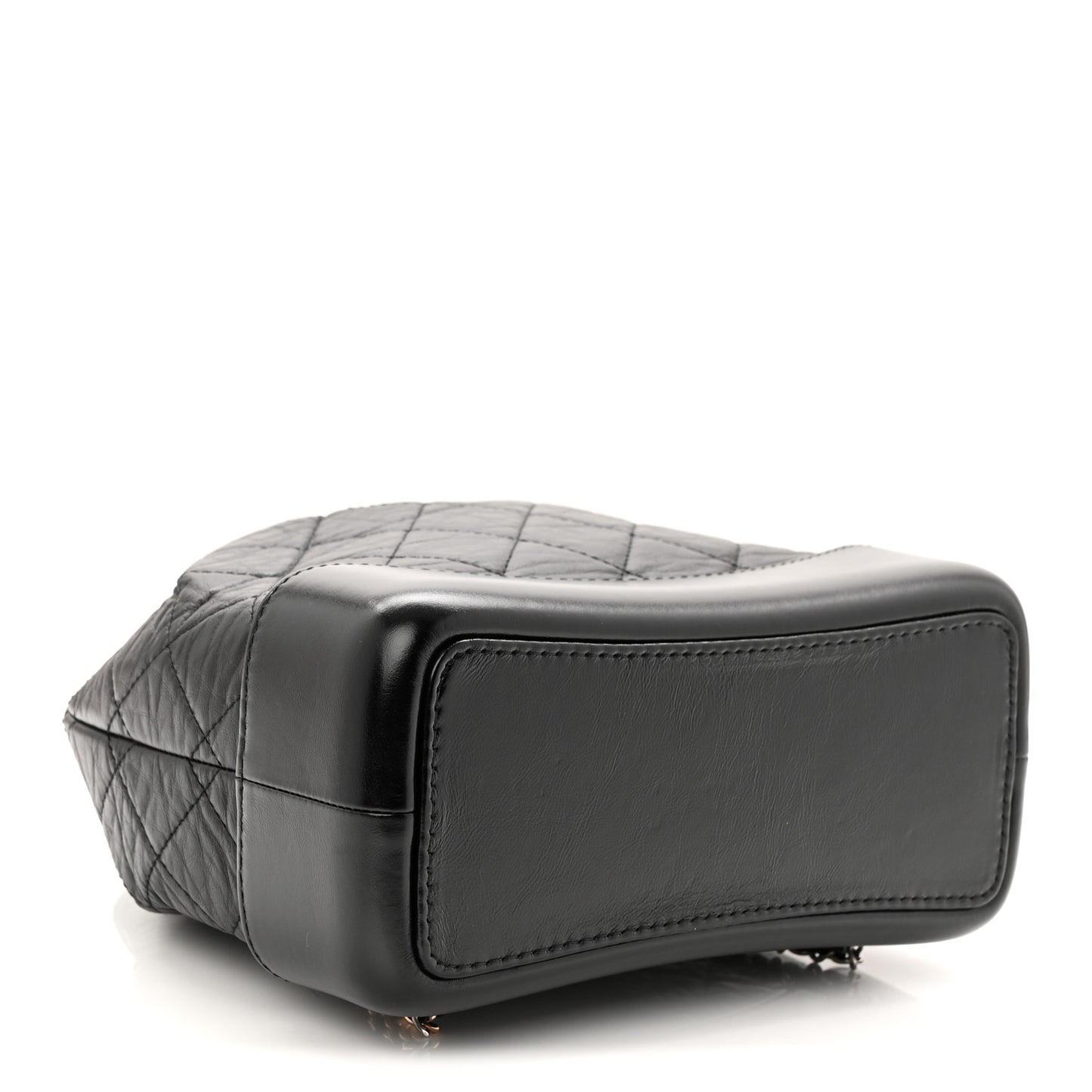 Aged Calfskin Quilted Small Gabrielle Backpack Black