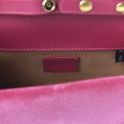 Gucci Velvet Crystal Mini Bee Broadway Shoulder Bag Light Raspberry Rose 8 of 10