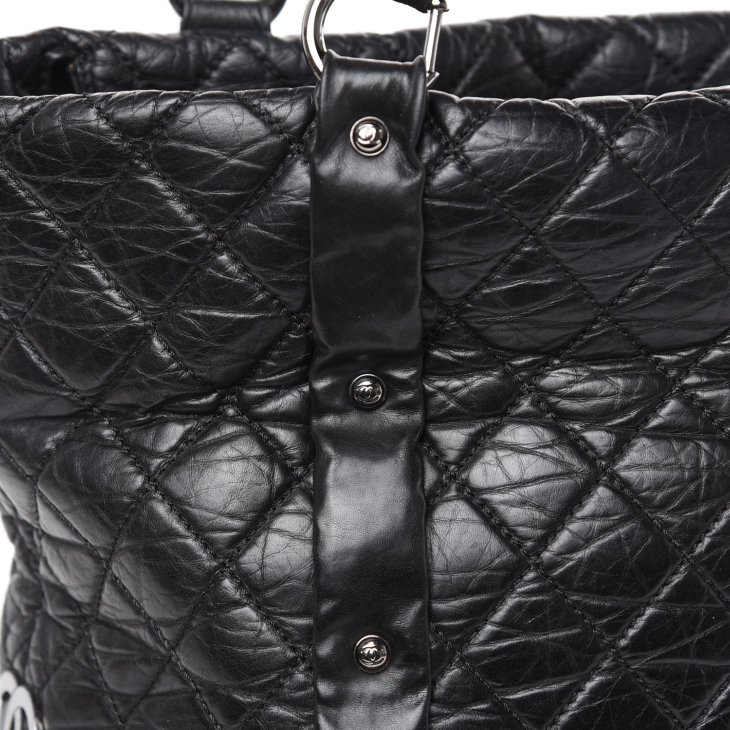 Chanel Distressed Lambskin Vintage Ligne L Lady Braid Tote Black 9 of 10