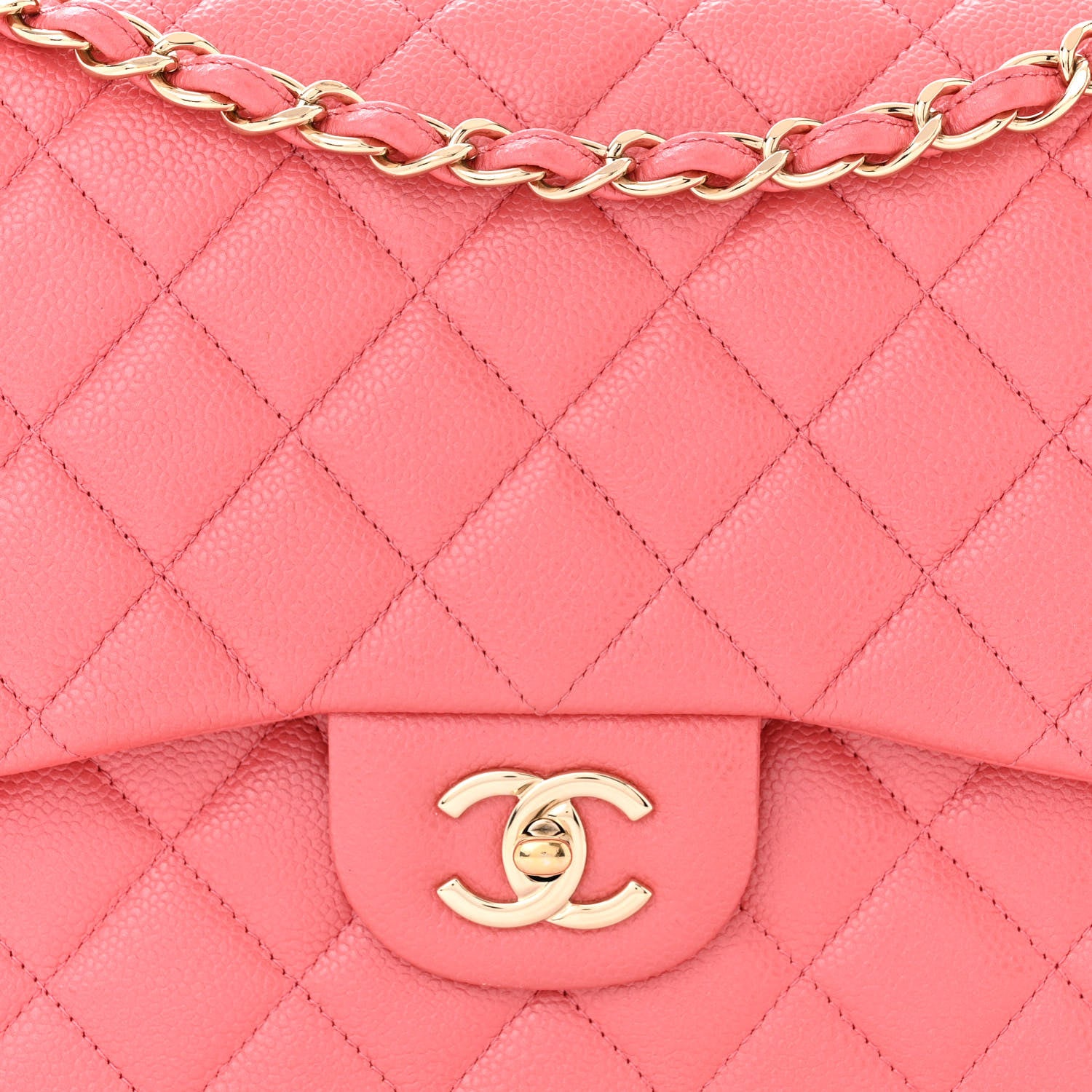 Chanel Caviar Quilted Jumbo Double Flap Dark Pink 8 of 11