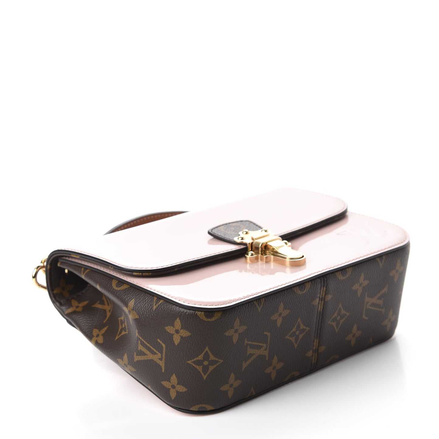 Patent Calfskin Monogram Cherrywood BB Rose Ballerine