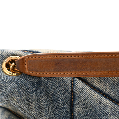 Saint Laurent Denim Quilted Small Loulou Puffer Monogram Chain Satchel Blue Cinnamon 11 of 13