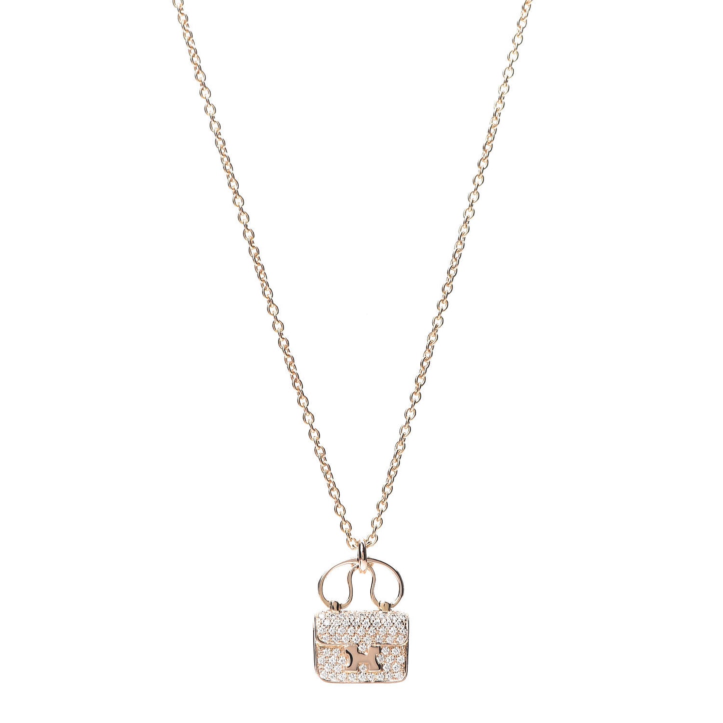 18K Rose Gold Diamond Constance Amulette Pendant Necklace