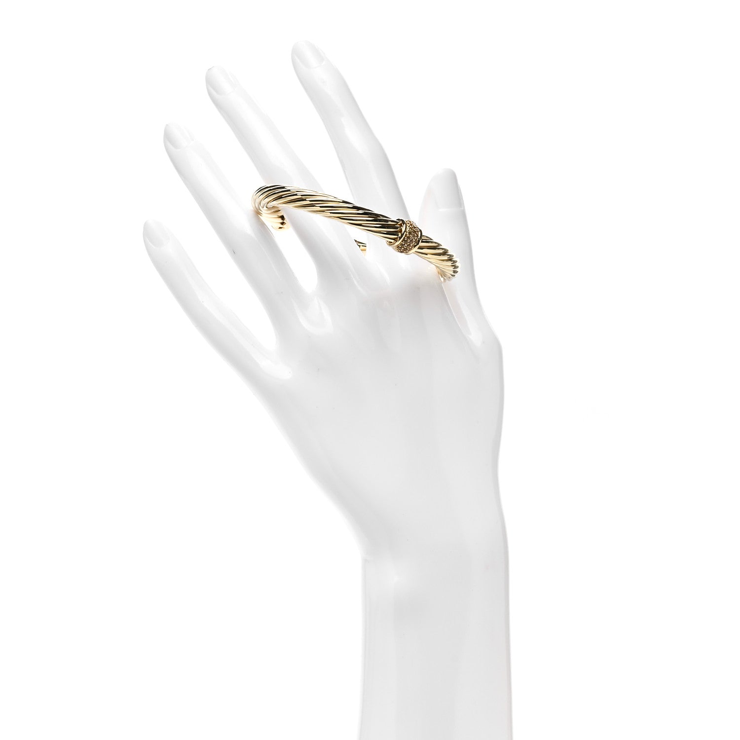 David Yurman 18K Yellow Gold Yellow Sapphire 7mm Cable Single Station Bracelet 2 of 5