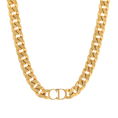 Christian Dior Metal CD Choker Necklace Gold 1 of 4